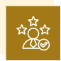 Person with stars and check mark icon.